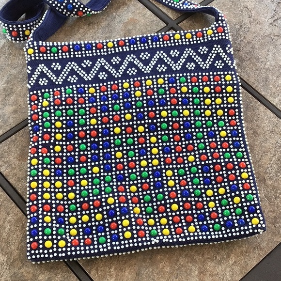 Vintage beaded dot shoulder bag - Picture 4 of 7